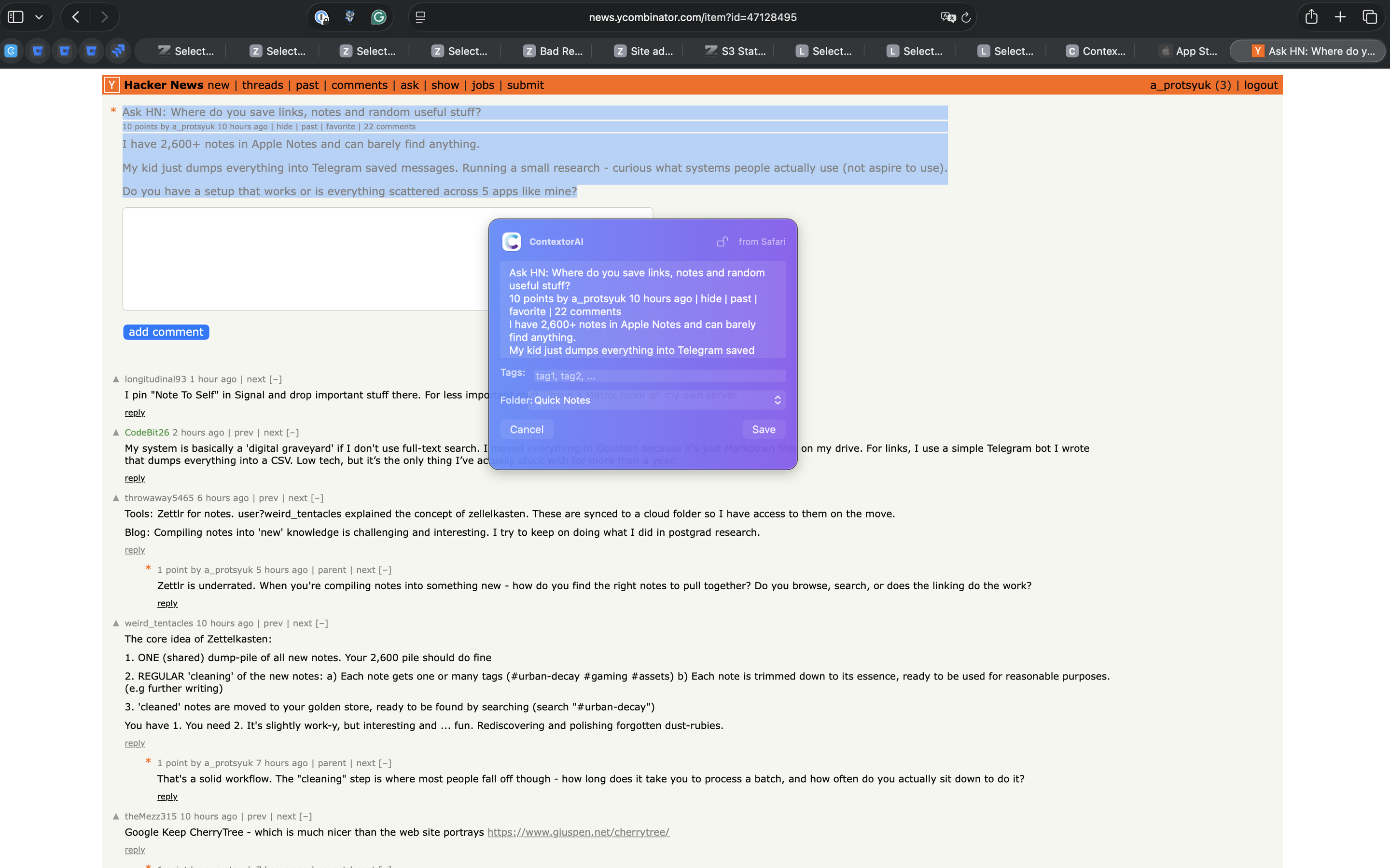 Real user frustration — ContextorAI captures context from any page